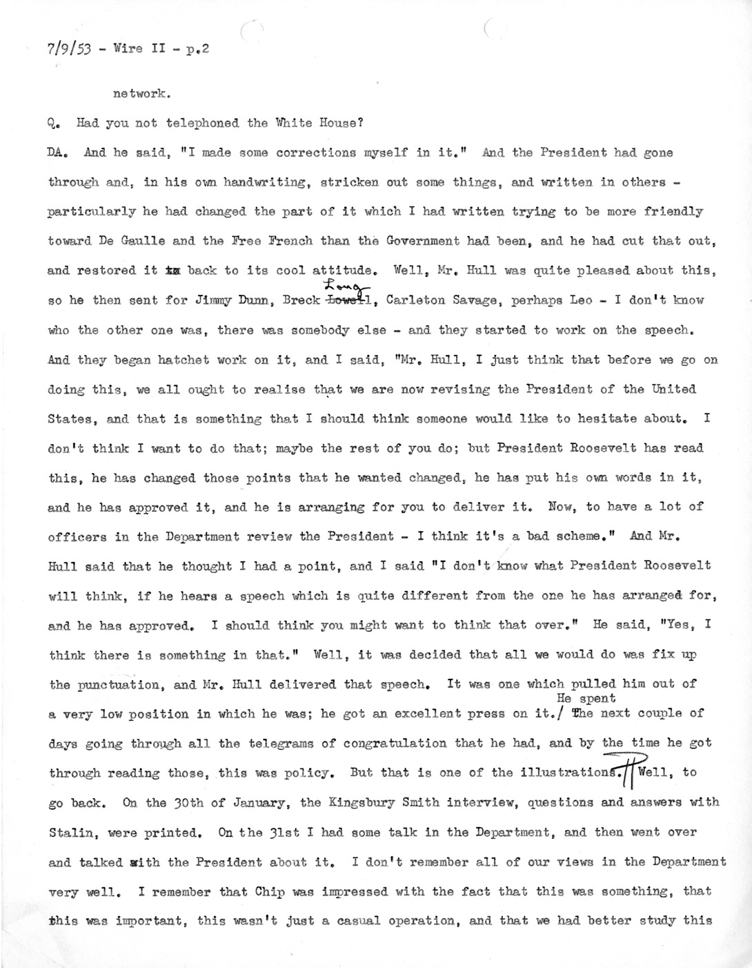 Transcript of Princeton Seminar Discussion, Wire II