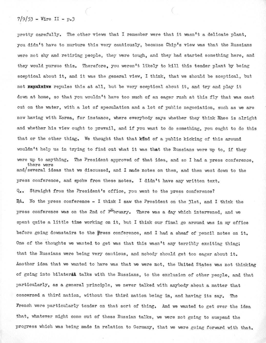Transcript of Princeton Seminar Discussion, Wire II