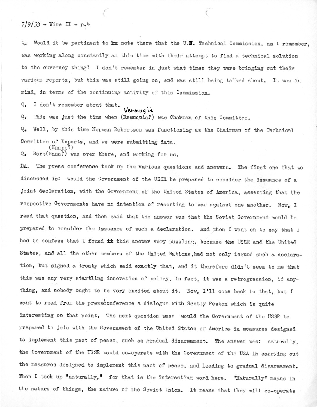 Transcript of Princeton Seminar Discussion, Wire II