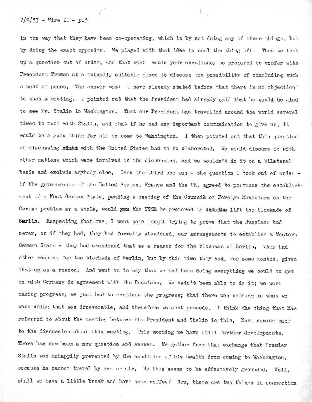 Transcript of Princeton Seminar Discussion, Wire II