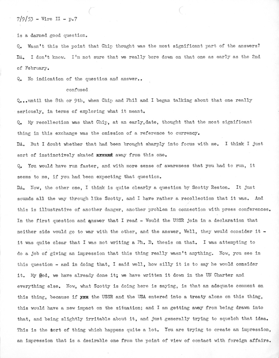 Transcript of Princeton Seminar Discussion, Wire II