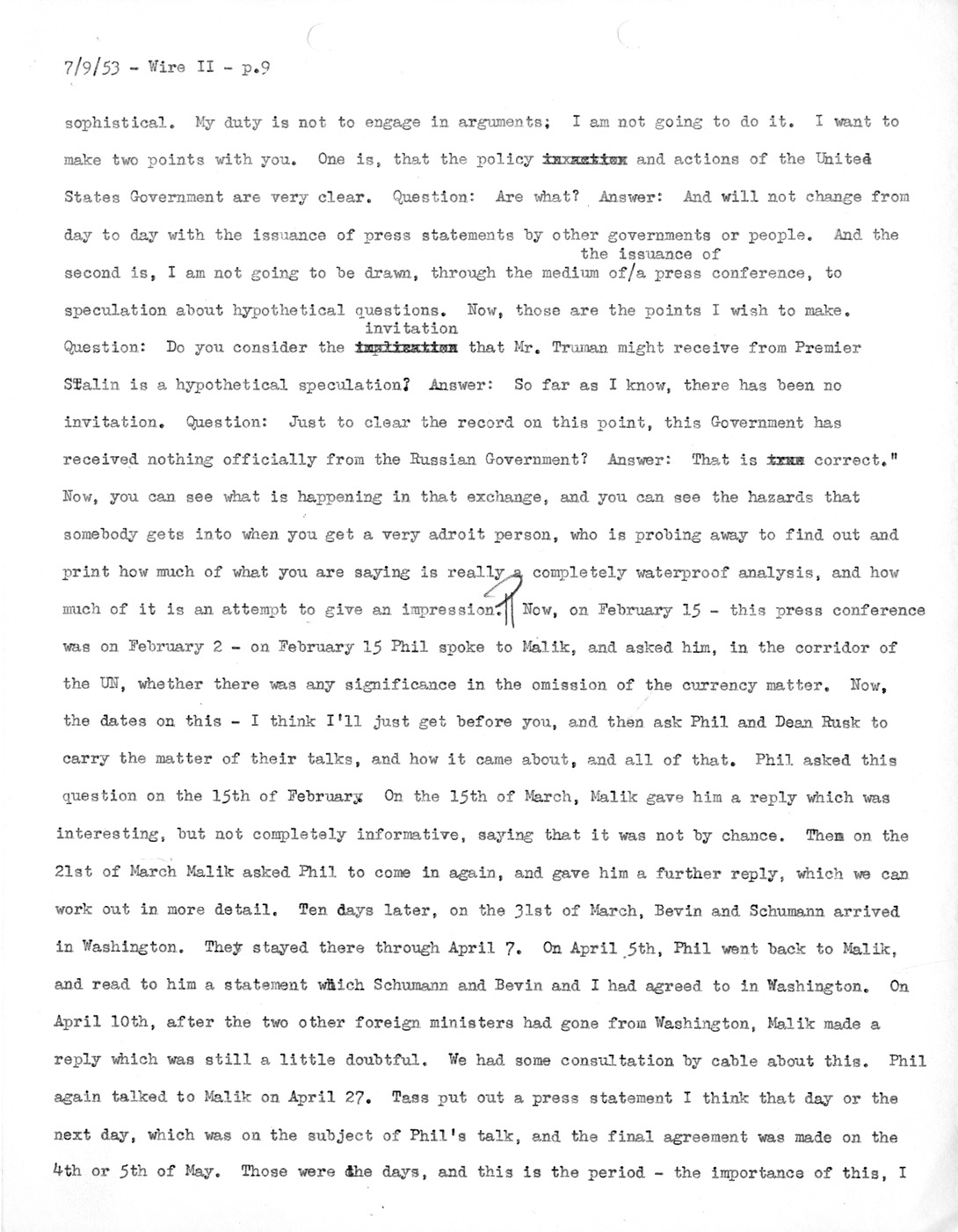 Transcript of Princeton Seminar Discussion, Wire II