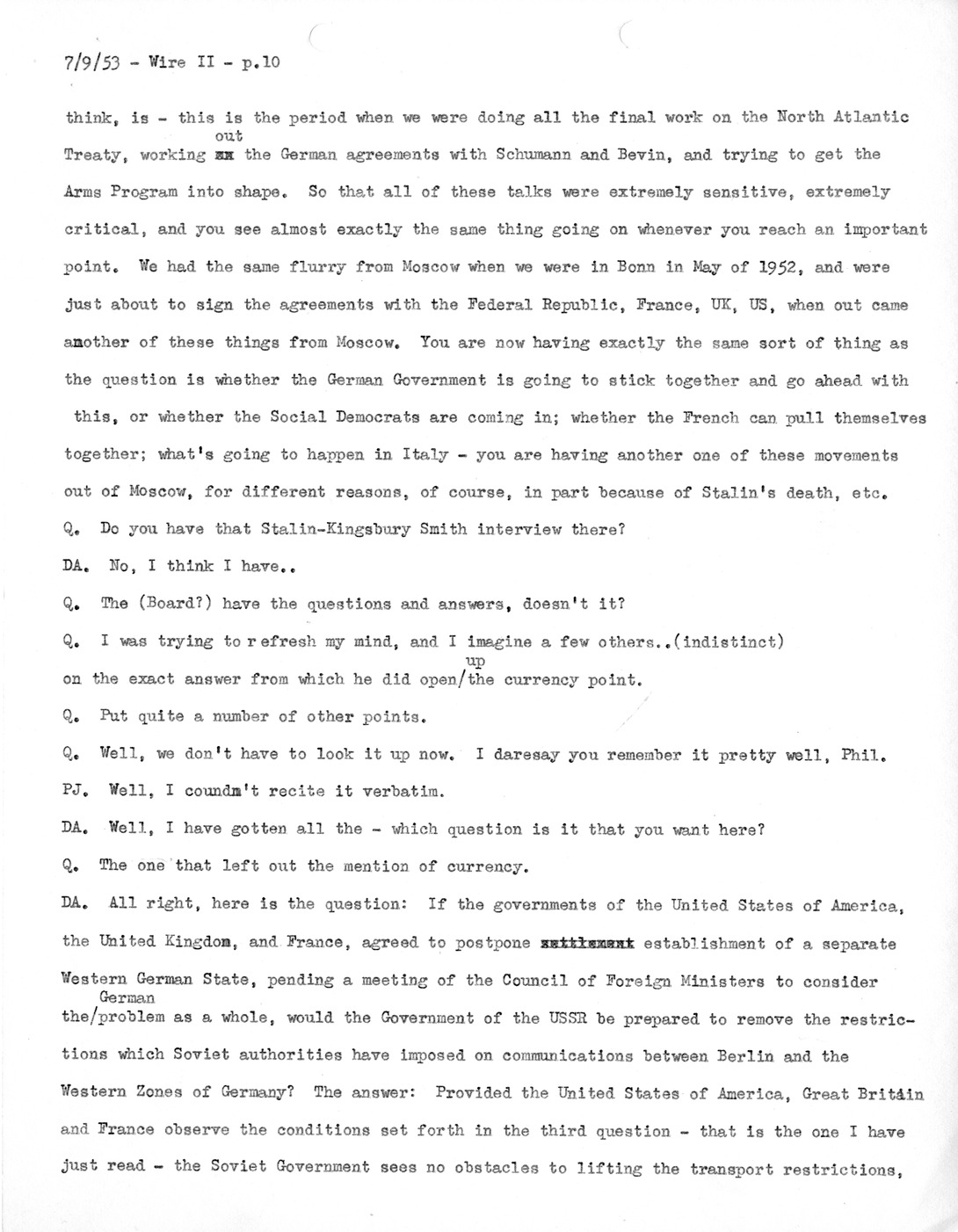 Transcript of Princeton Seminar Discussion, Wire II