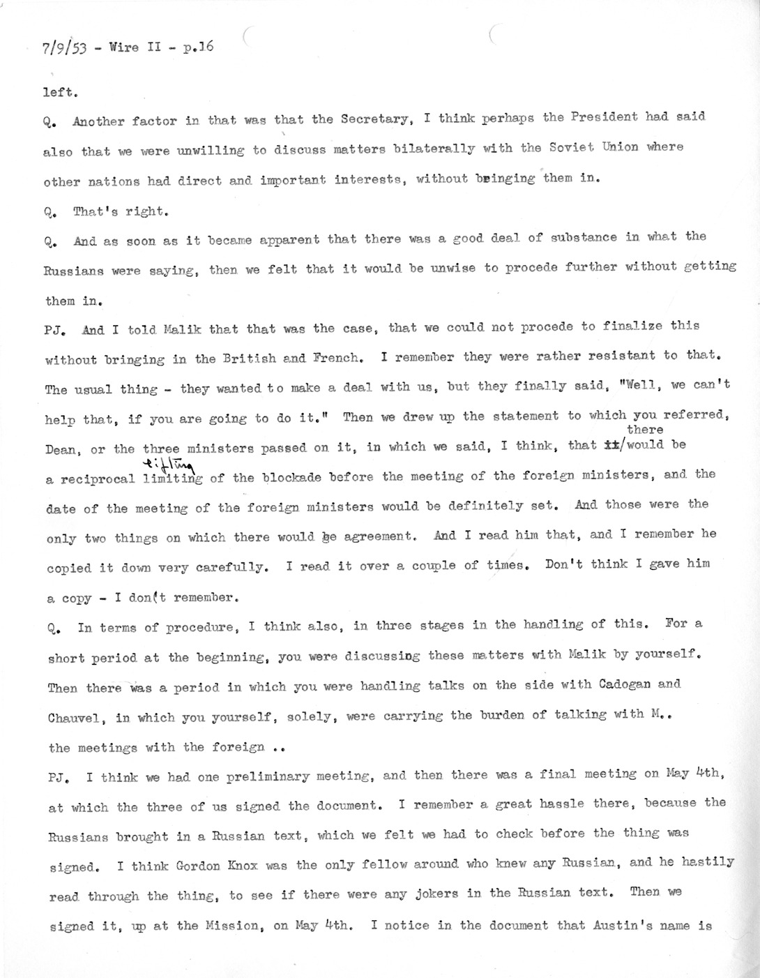 Transcript of Princeton Seminar Discussion, Wire II