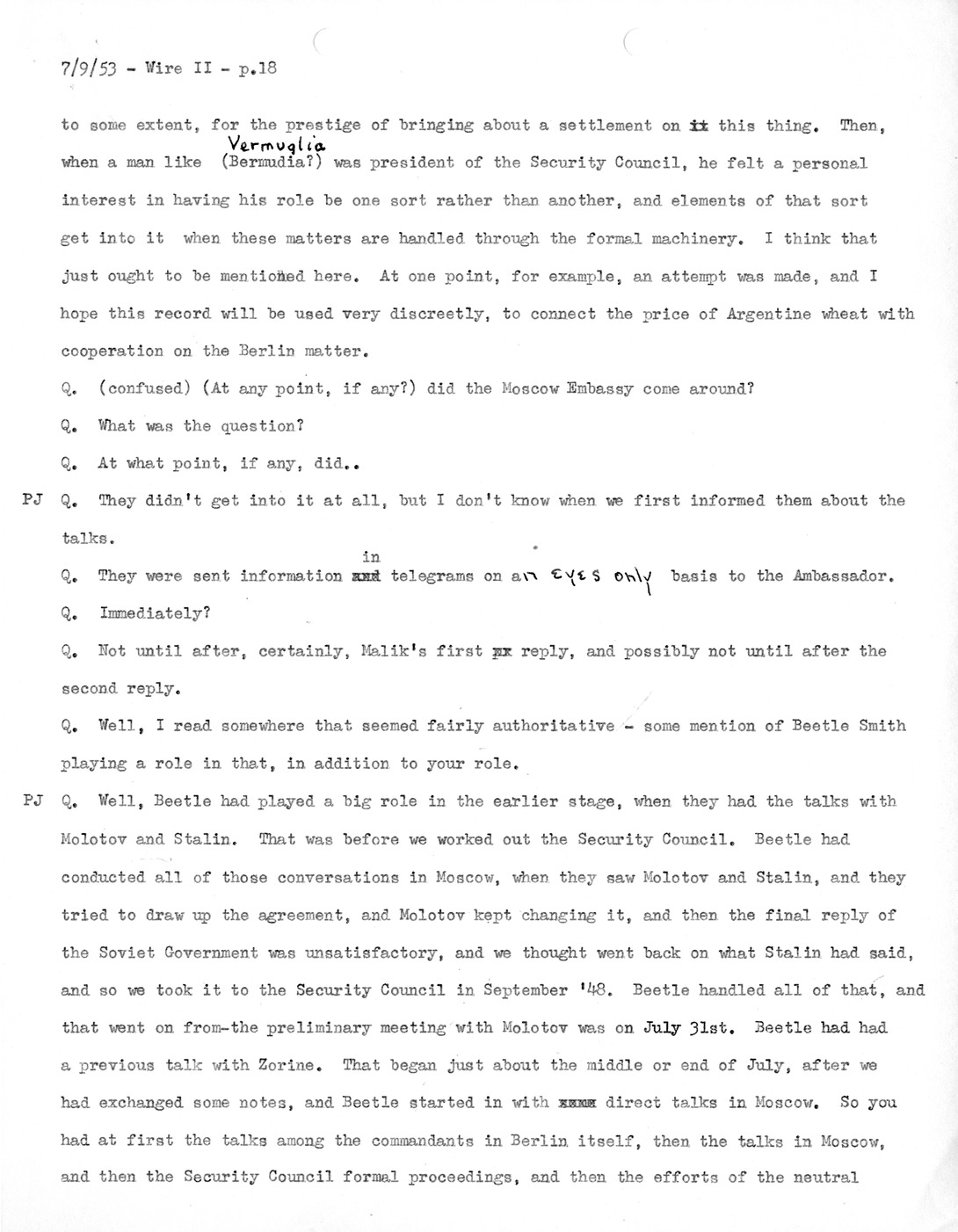 Transcript of Princeton Seminar Discussion, Wire II
