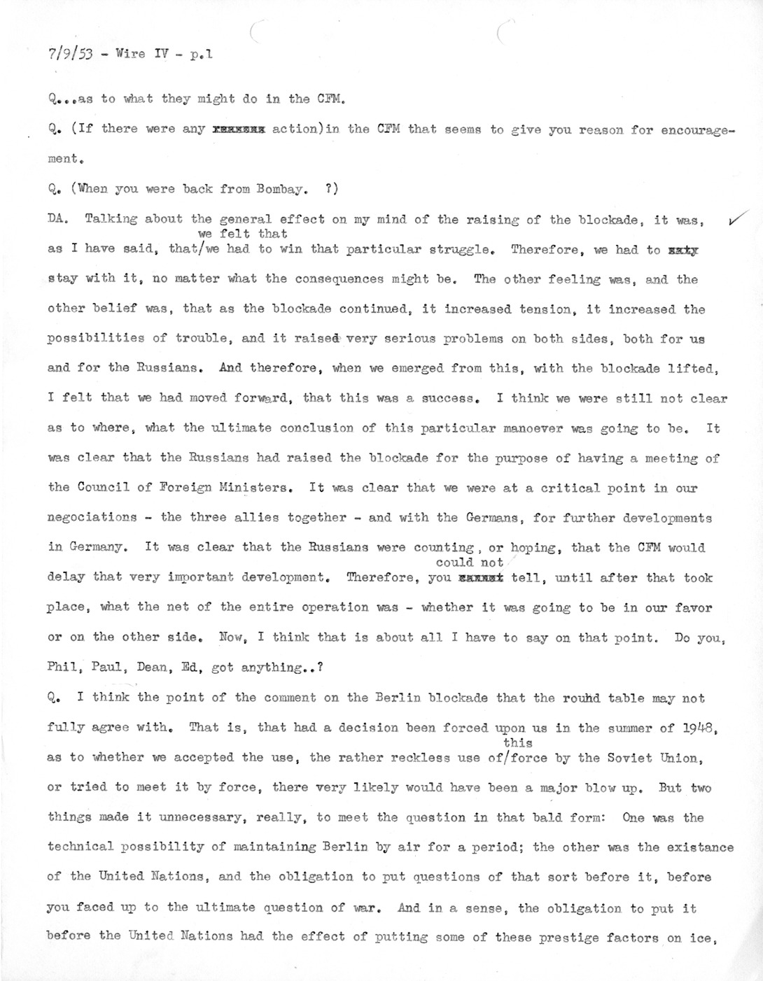 Transcript of Princeton Seminar Discussion, Wire IV