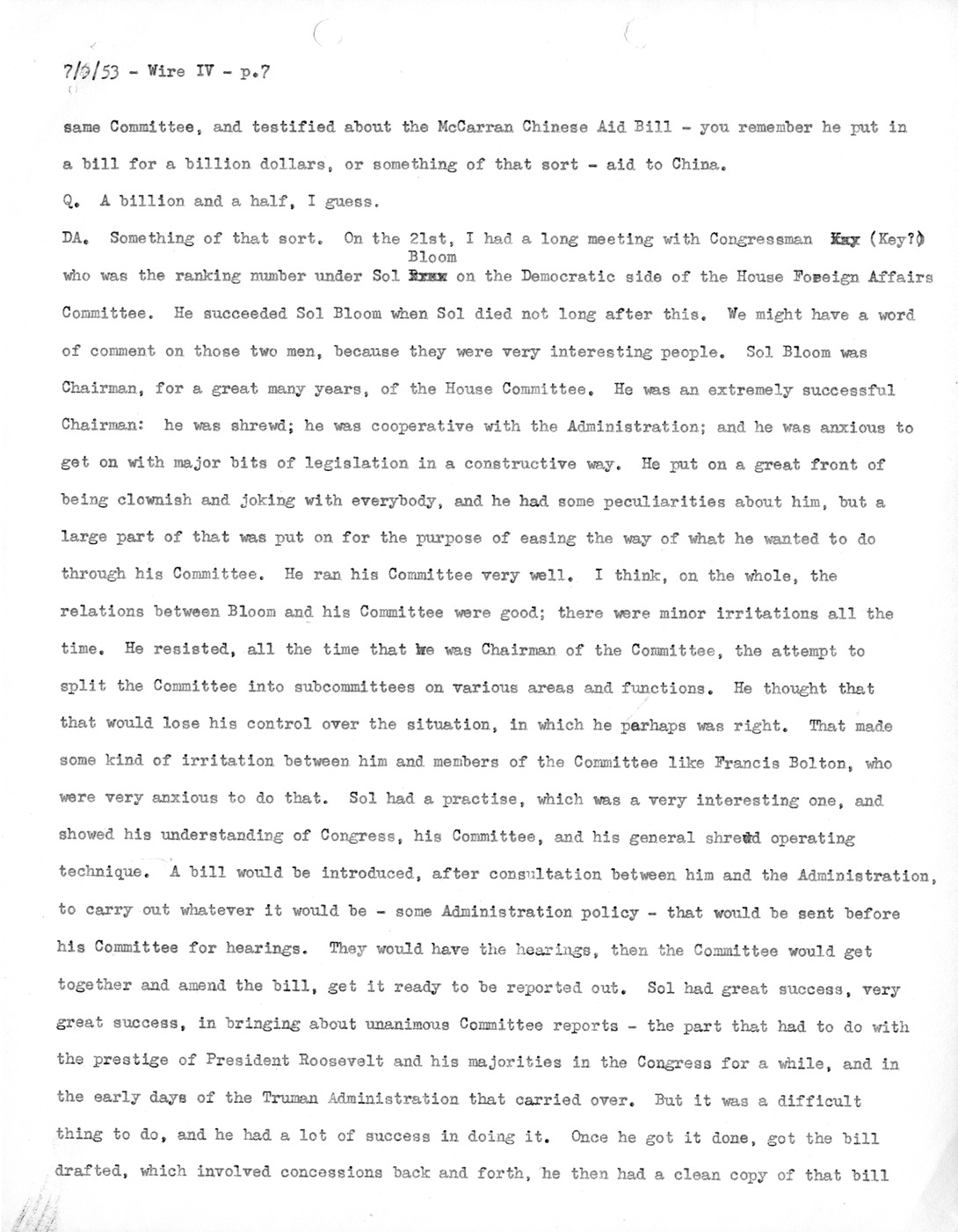 Transcript of Princeton Seminar Discussion, Wire IV