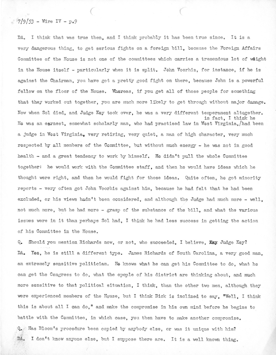 Transcript of Princeton Seminar Discussion, Wire IV