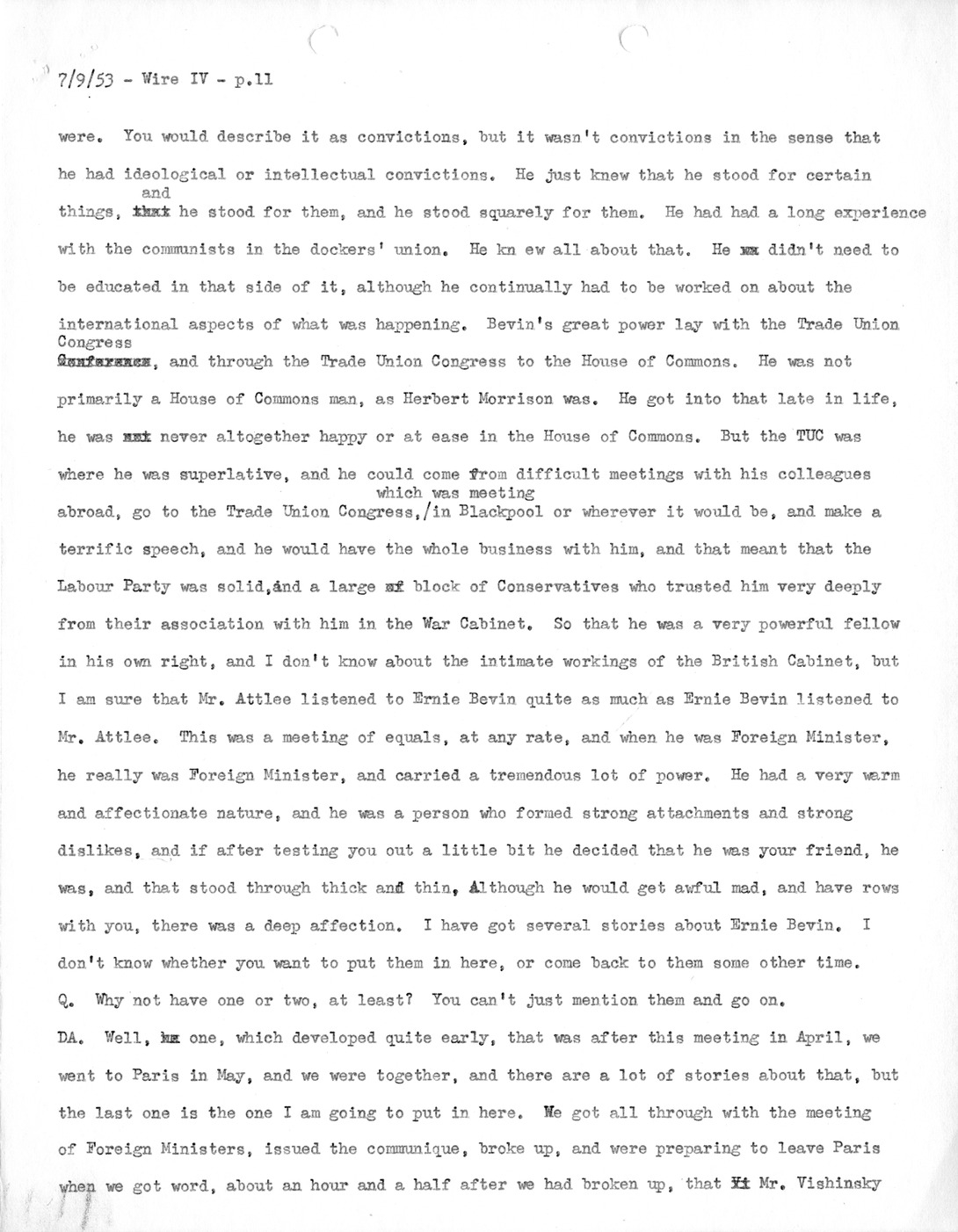 Transcript of Princeton Seminar Discussion, Wire IV