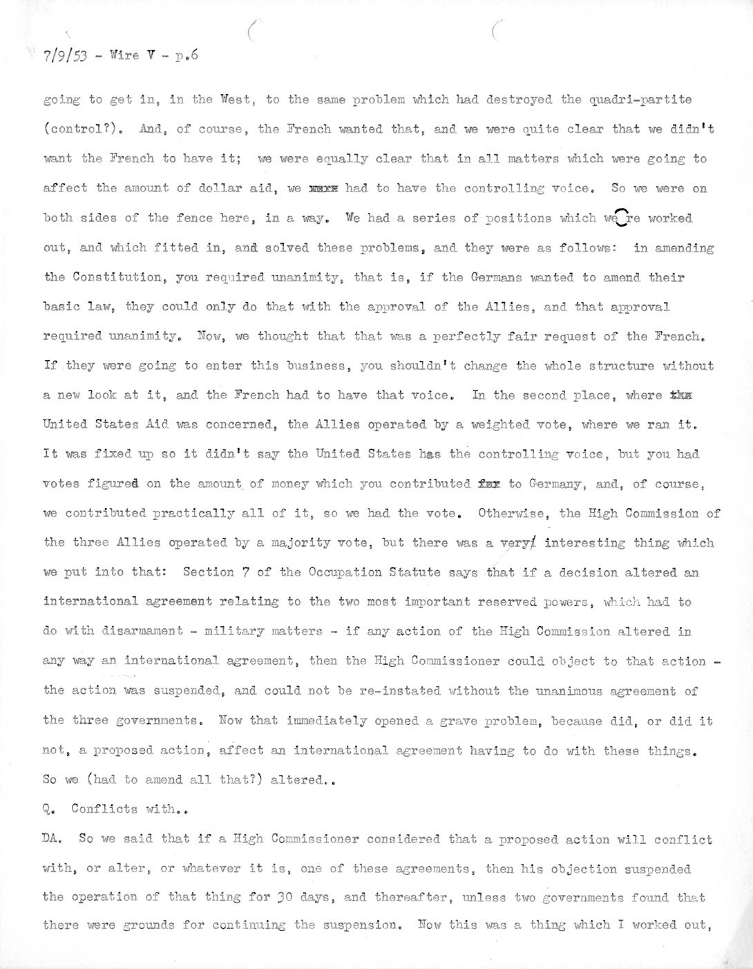 Transcript of Princeton Seminar Discussion, Wire V