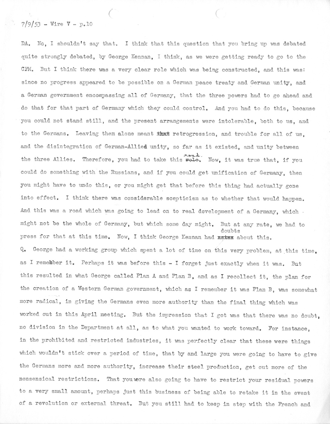 Transcript of Princeton Seminar Discussion, Wire V