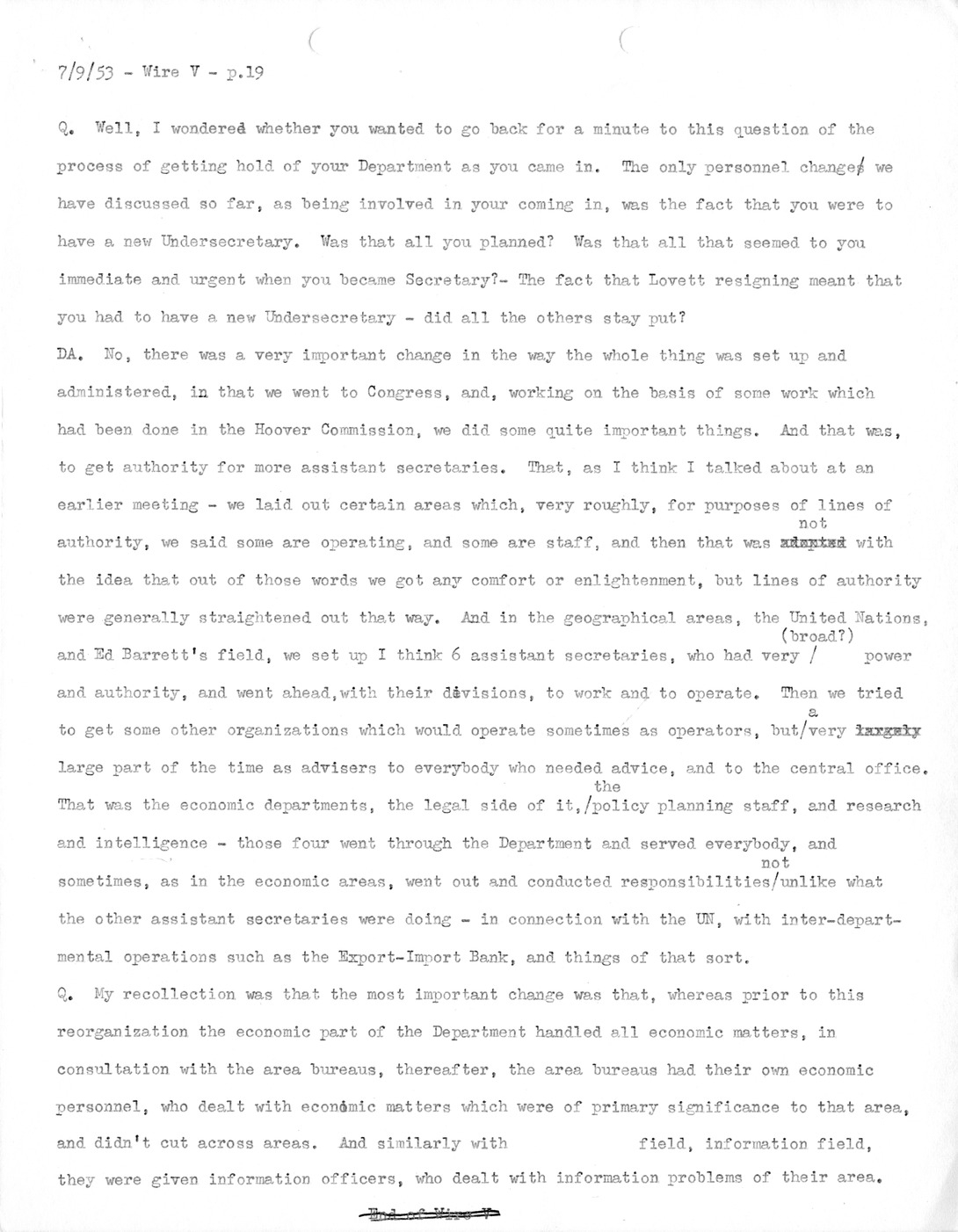 Transcript of Princeton Seminar Discussion, Wire V