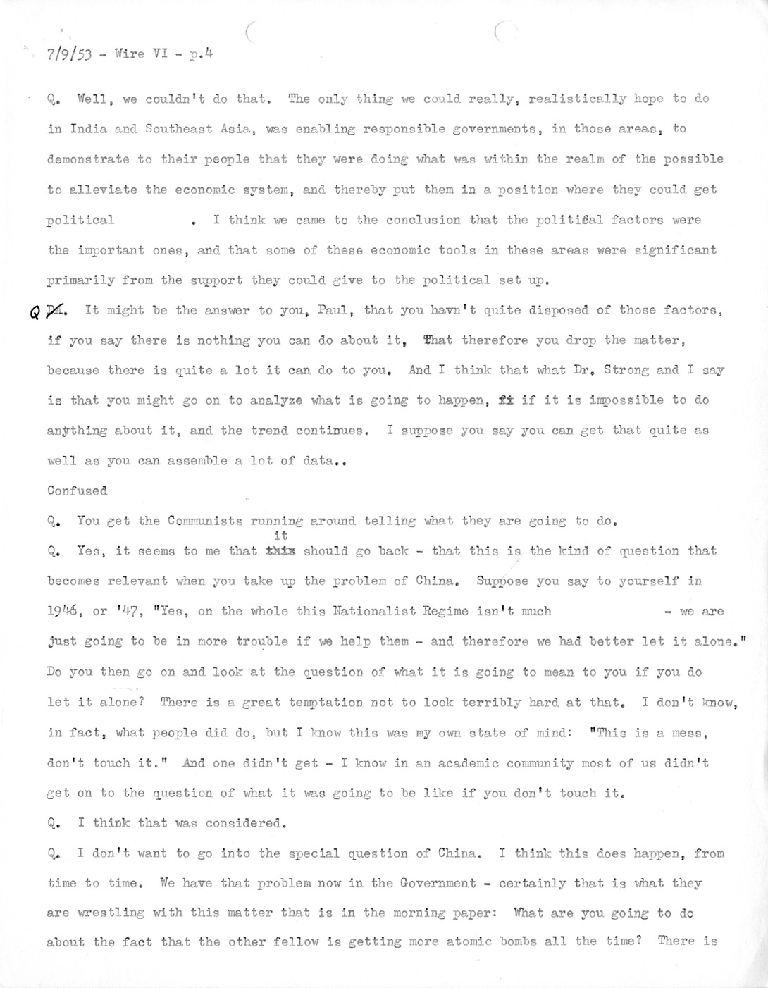 Transcript of Princeton Seminar Discussion, Wire VI