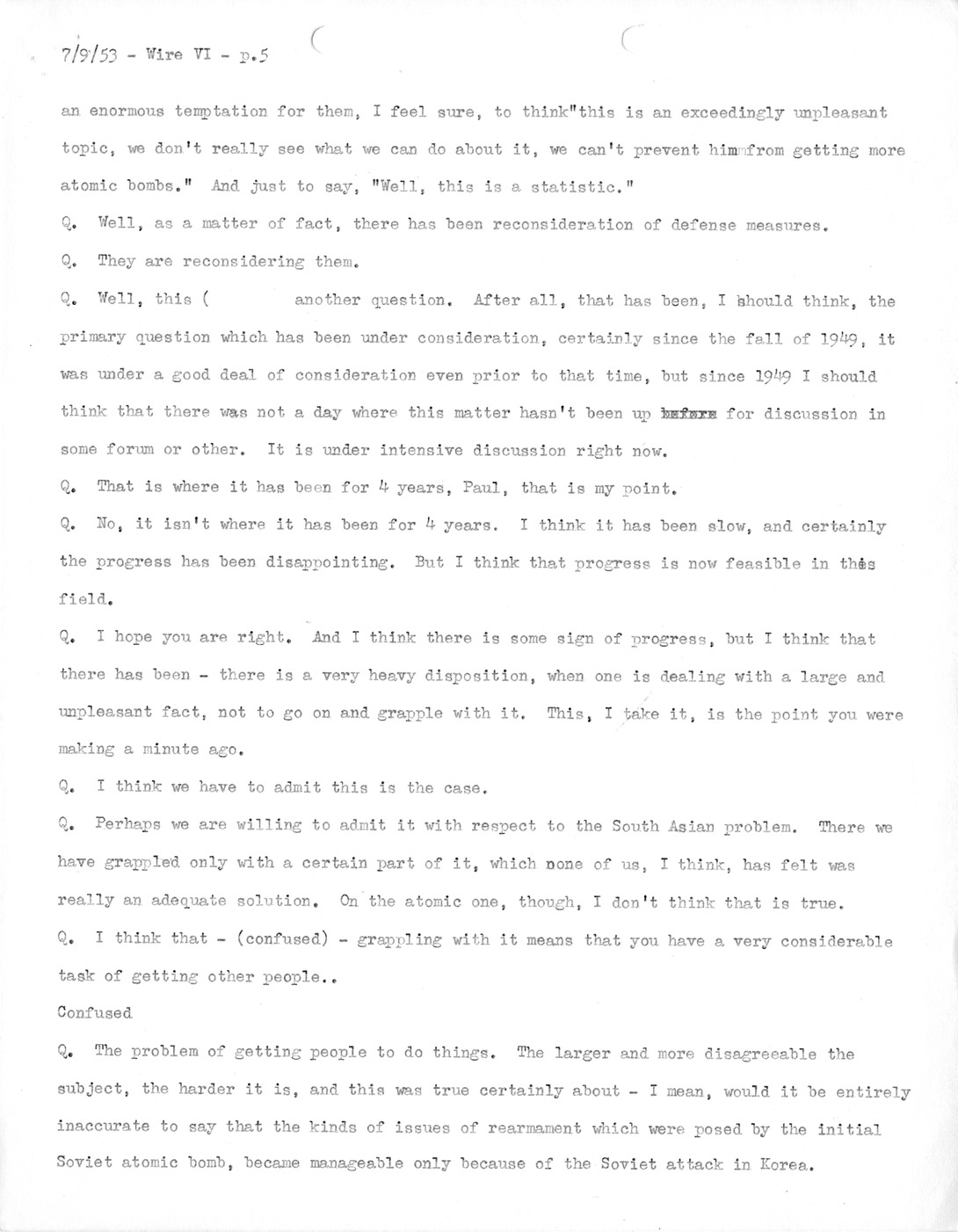 Transcript of Princeton Seminar Discussion, Wire VI
