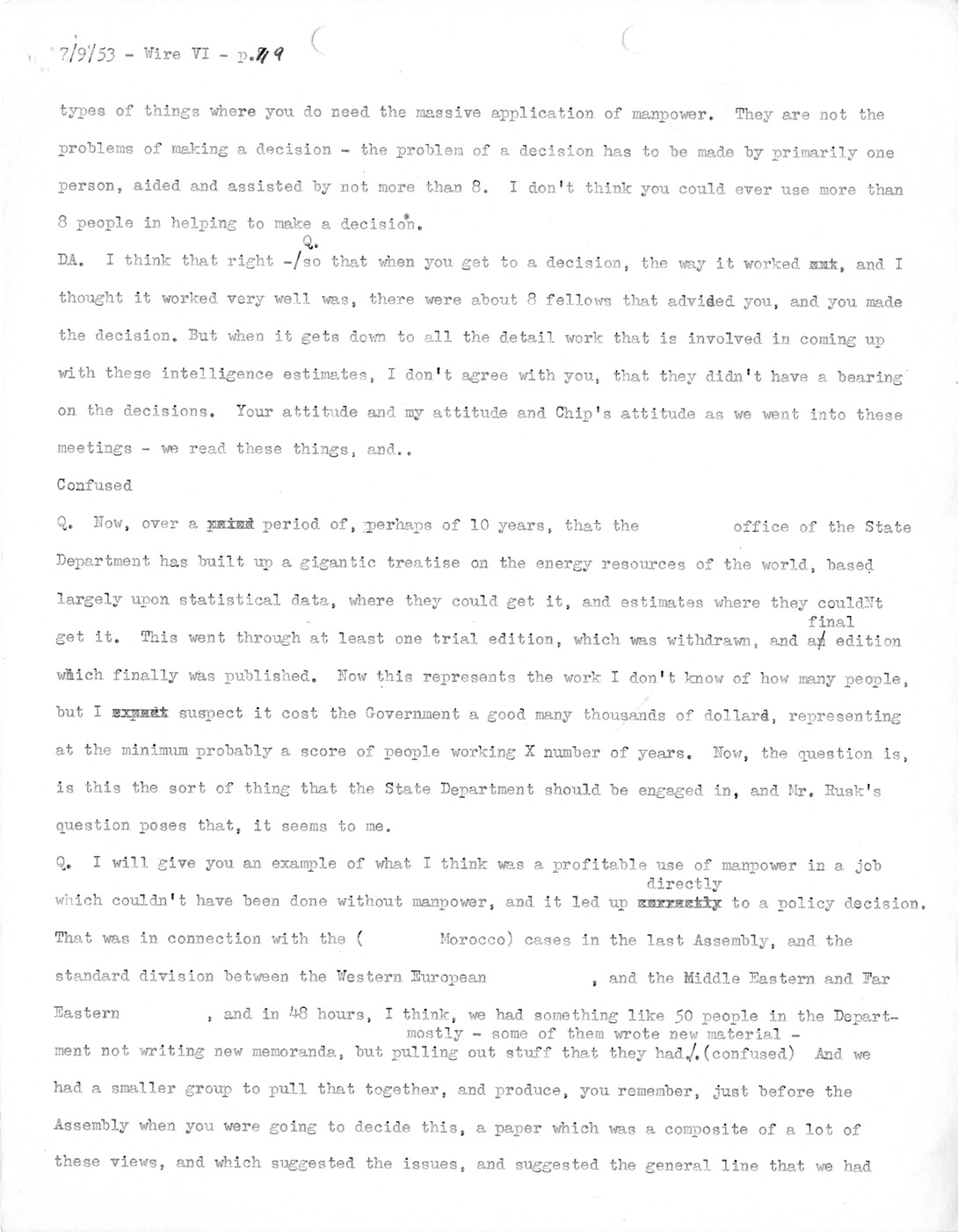 Transcript of Princeton Seminar Discussion, Wire VI