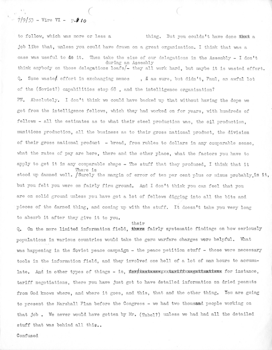 Transcript of Princeton Seminar Discussion, Wire VI