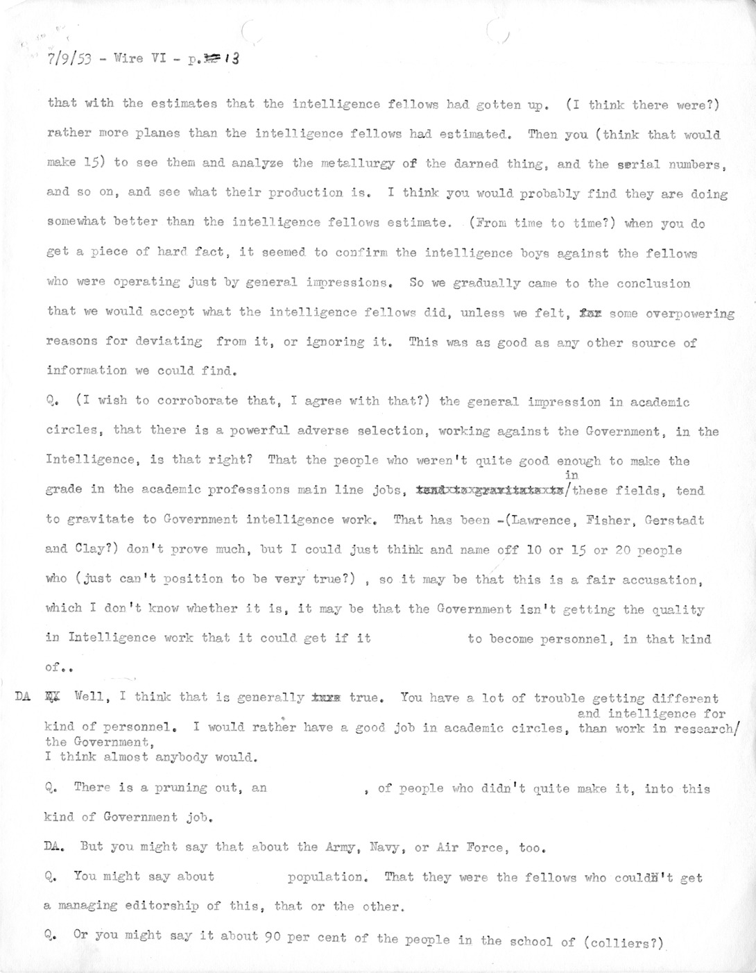 Transcript of Princeton Seminar Discussion, Wire VI