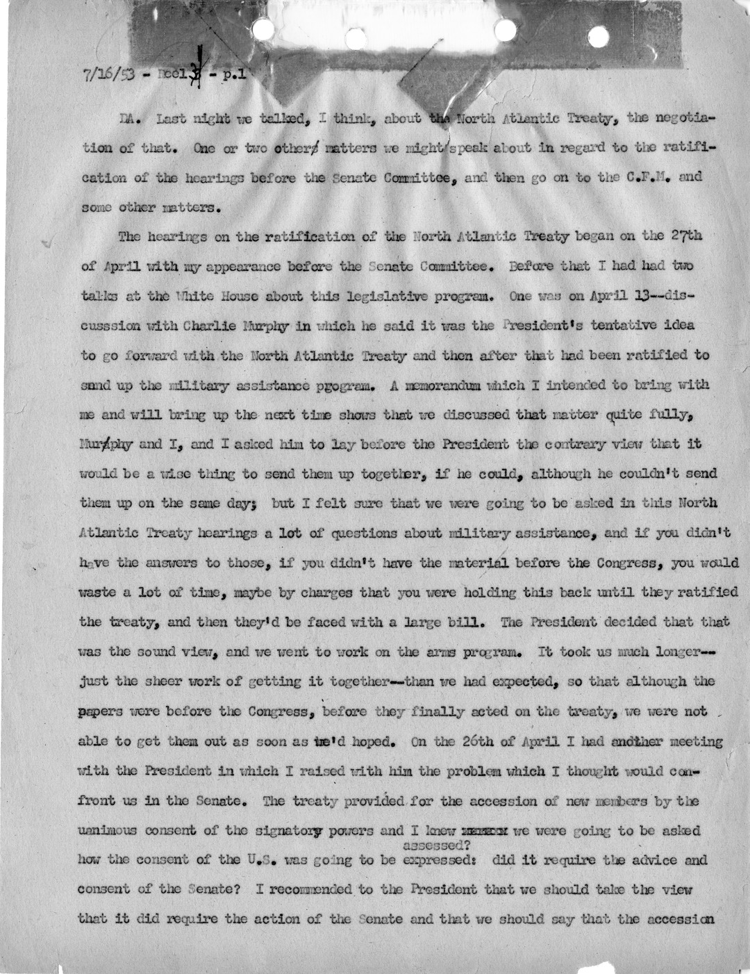 Transcript of Princeton Seminar Discussion, Reel 1 and 2