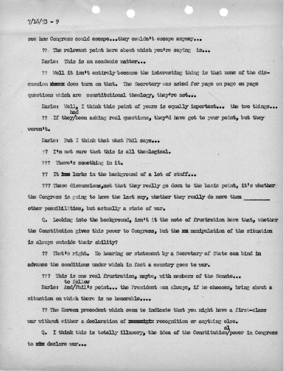 Transcript of Princeton Seminar Discussion, Reel 1 and 2