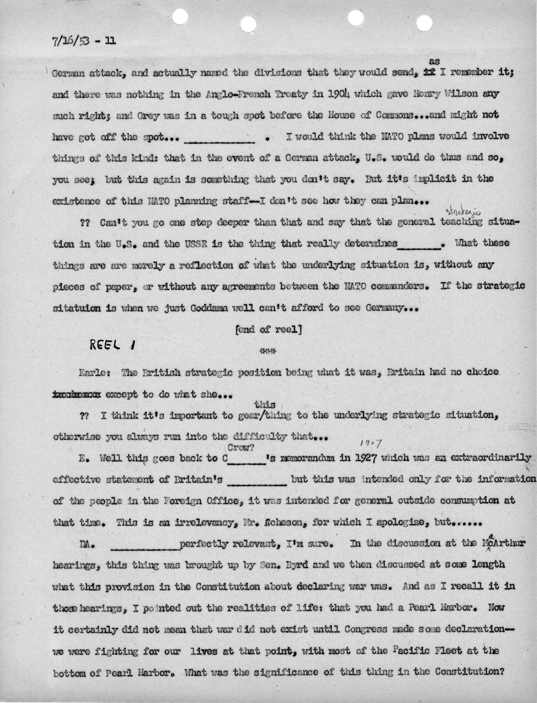 Transcript of Princeton Seminar Discussion, Reel 1 and 2