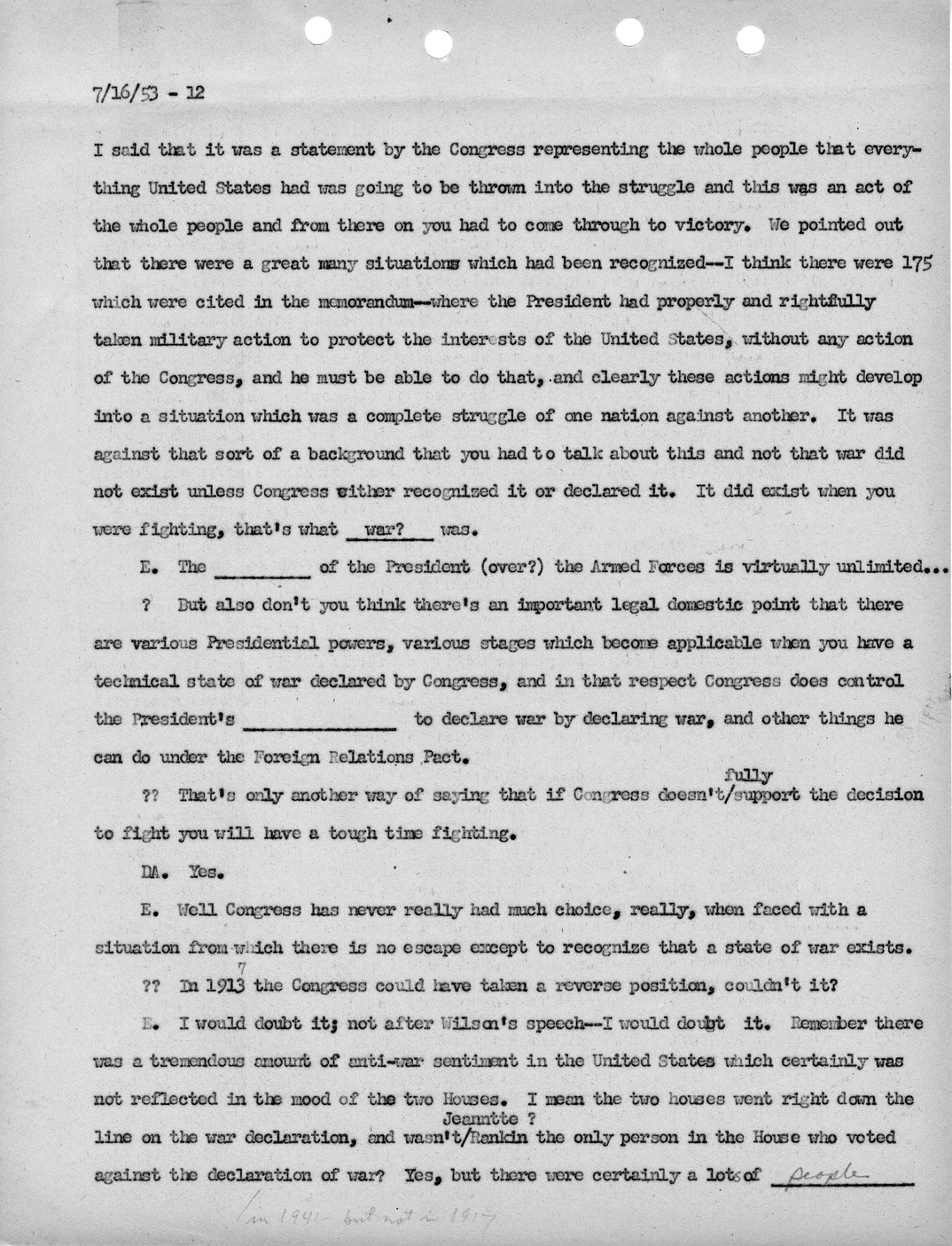 Transcript of Princeton Seminar Discussion, Reel 1 and 2