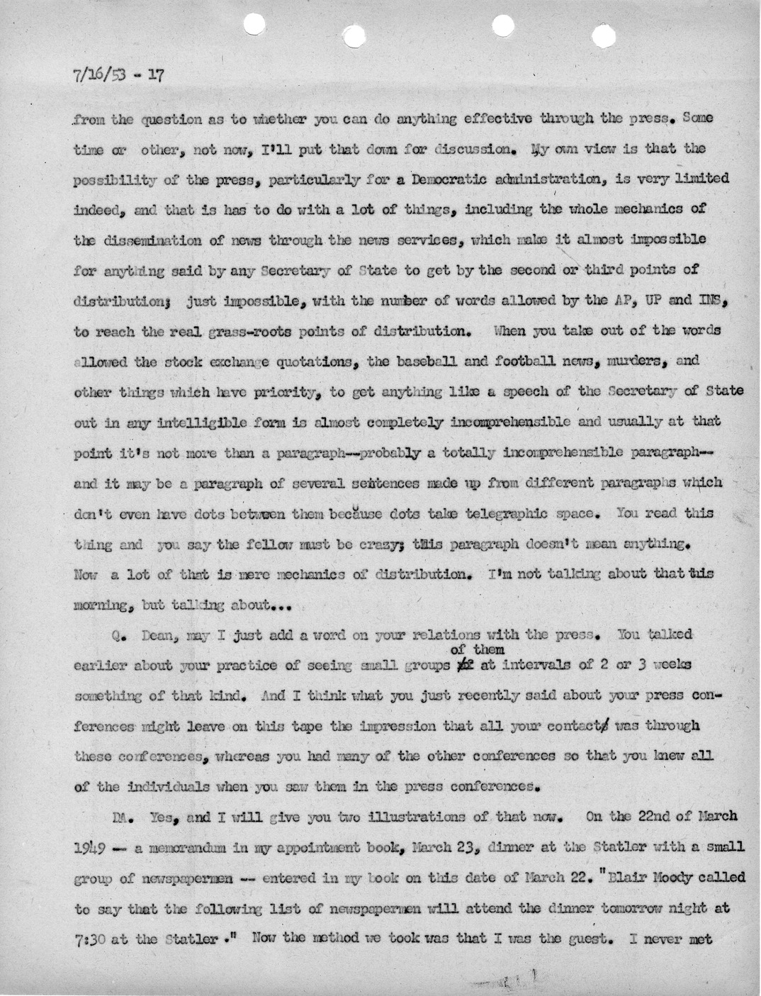 Transcript of Princeton Seminar Discussion, Reel 1 and 2