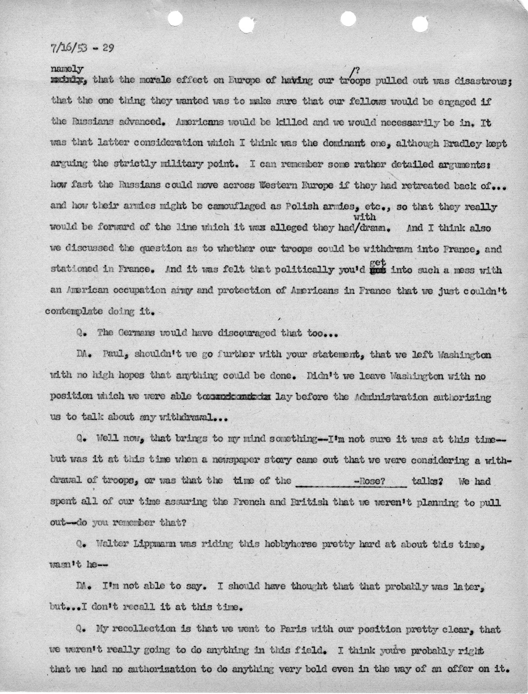 Transcript of Princeton Seminar Discussion, Reel 1 and 2