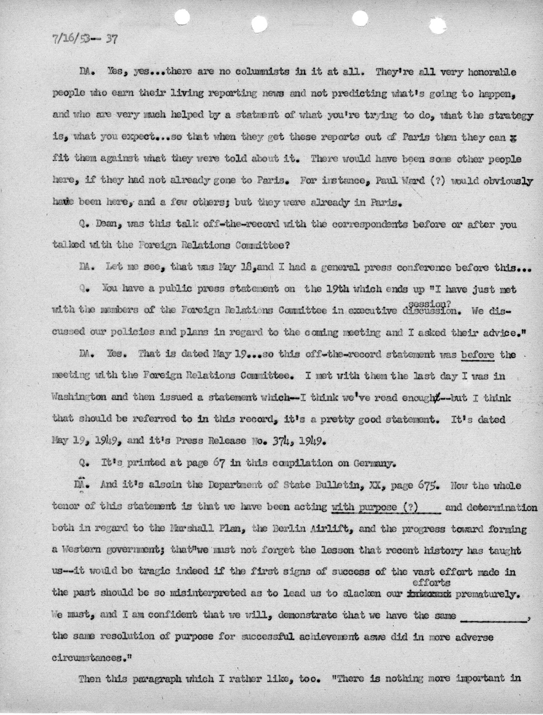 Transcript of Princeton Seminar Discussion, Reel 1 and 2