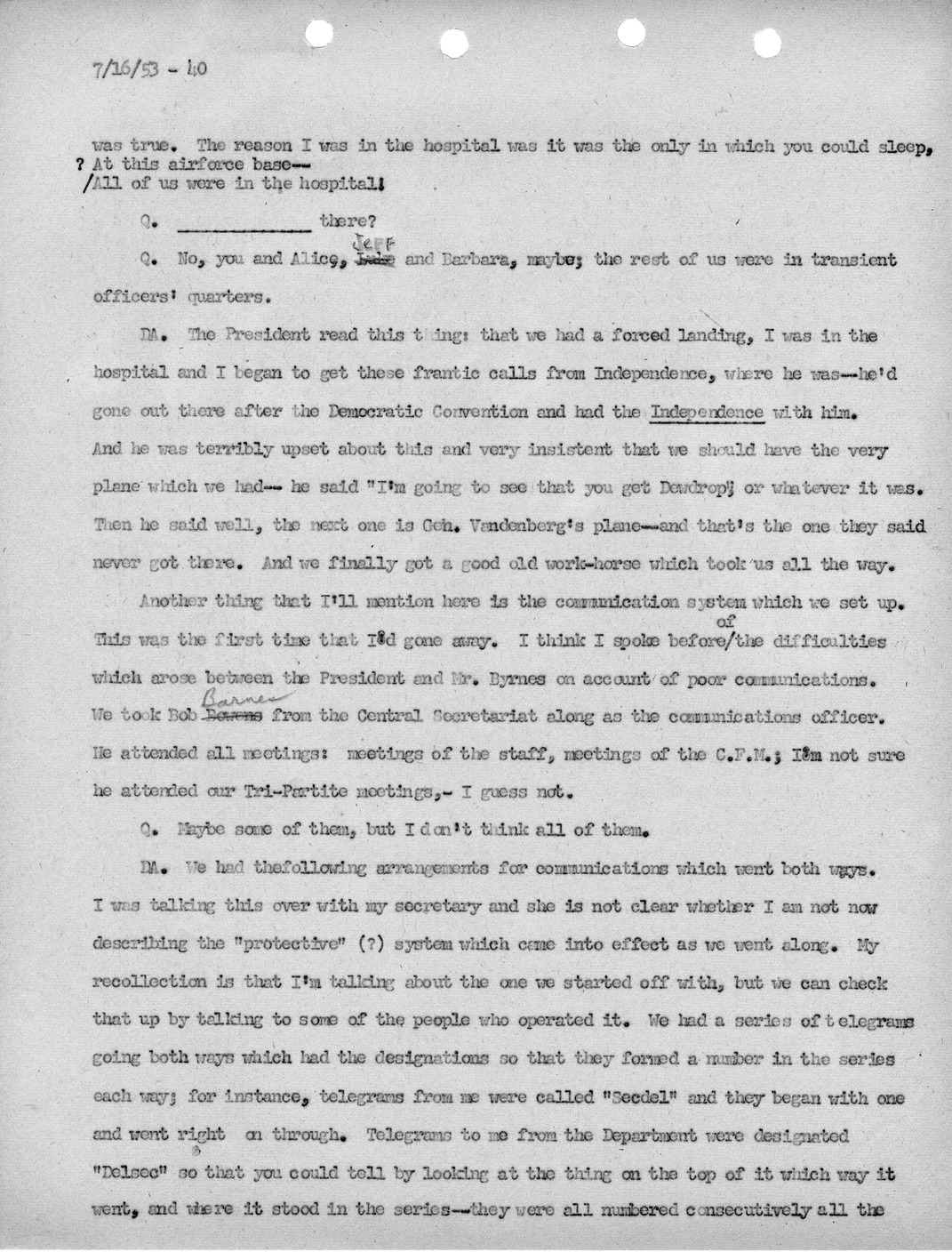 Transcript of Princeton Seminar Discussion, Reel 1 and 2