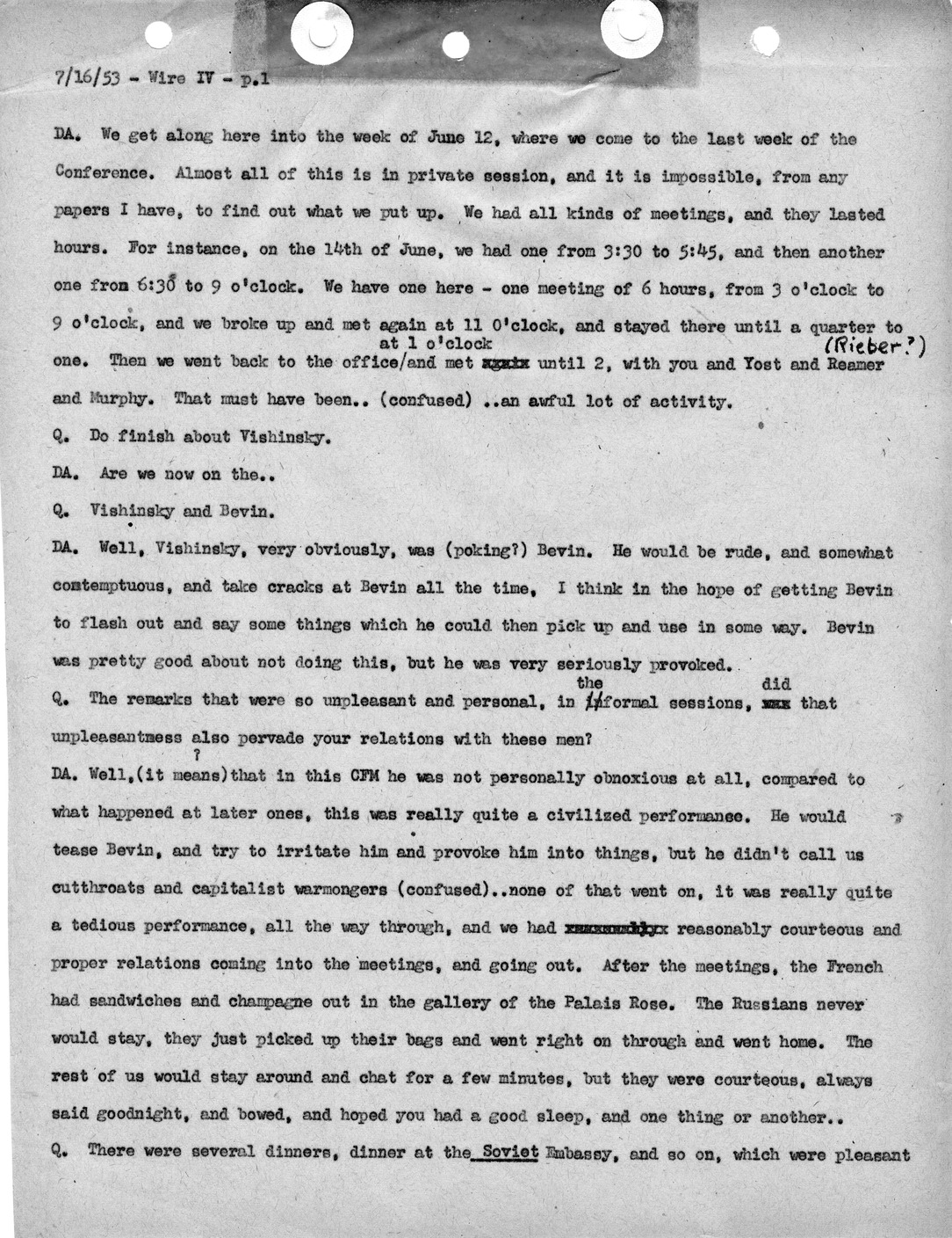 Transcript of Princeton Seminar Discussion, Wire IV