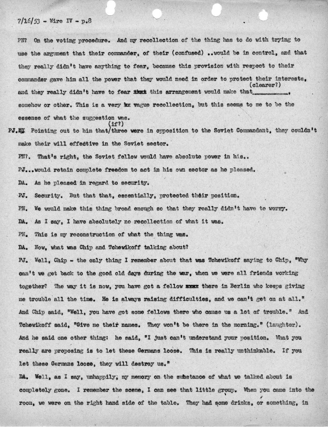 Transcript of Princeton Seminar Discussion, Wire IV