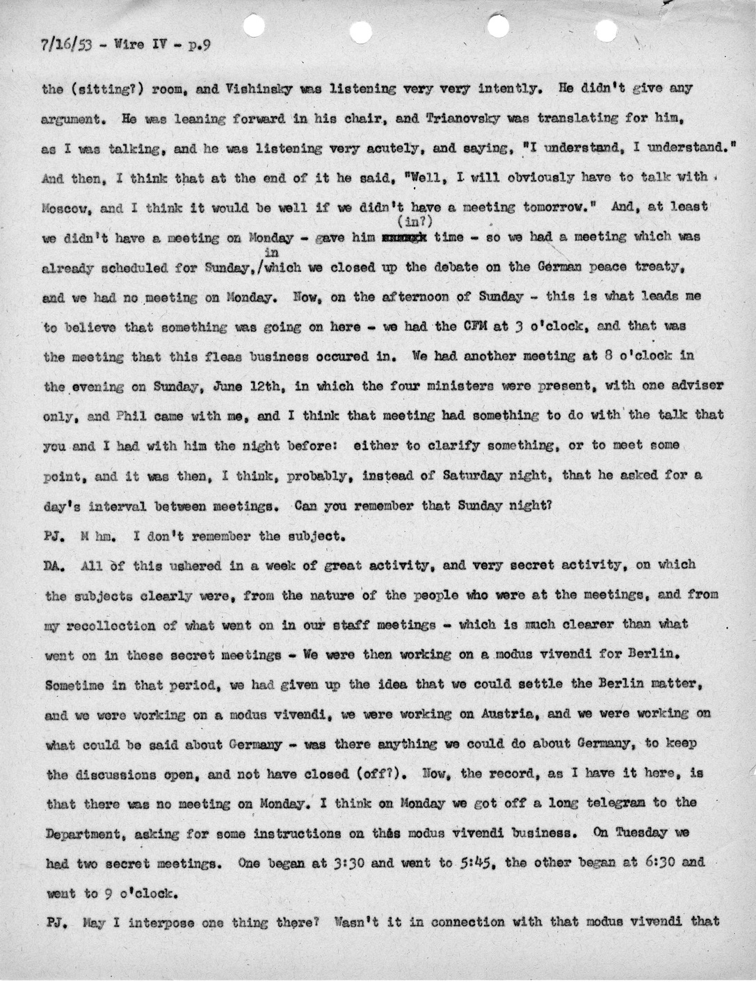 Transcript of Princeton Seminar Discussion, Wire IV