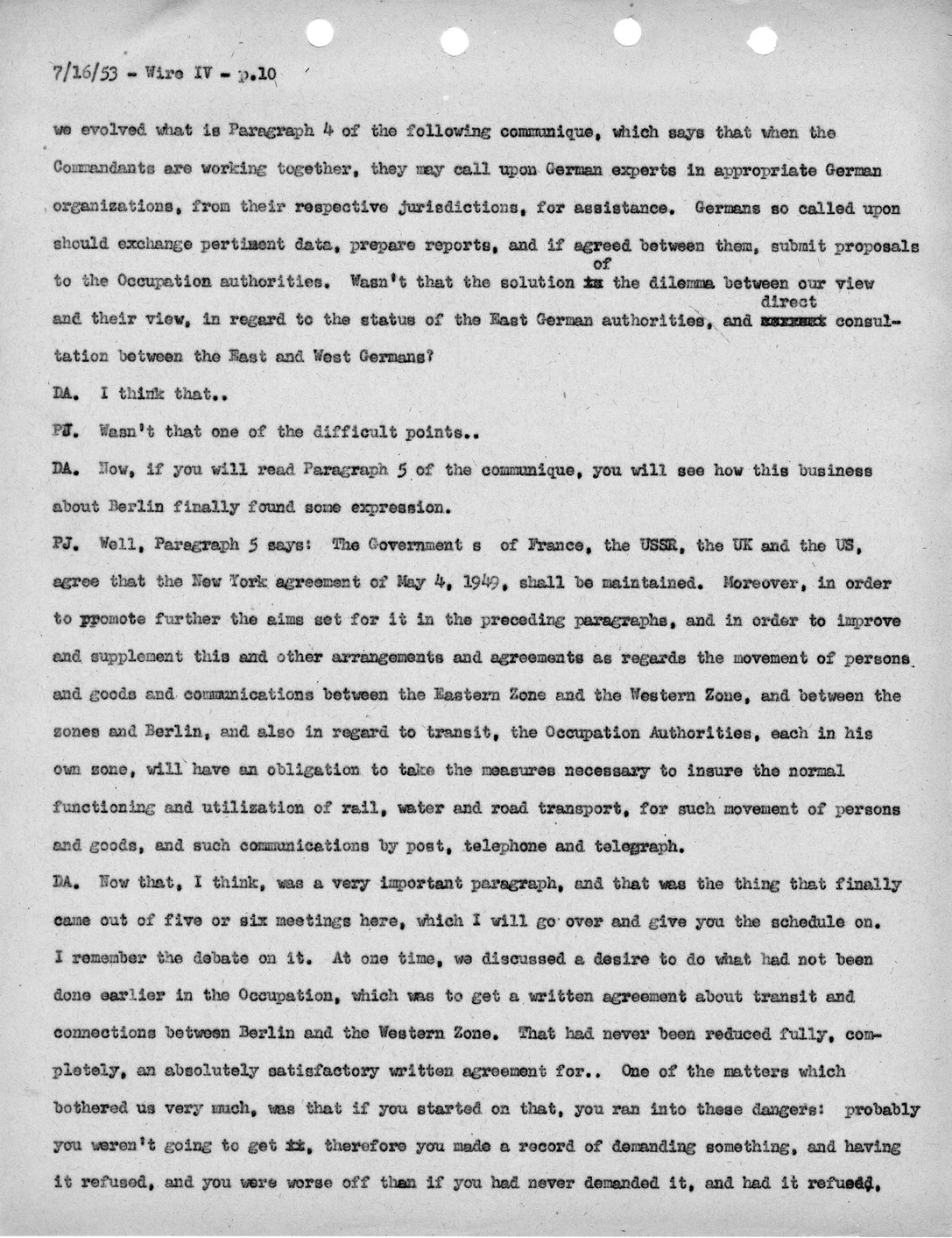 Transcript of Princeton Seminar Discussion, Wire IV