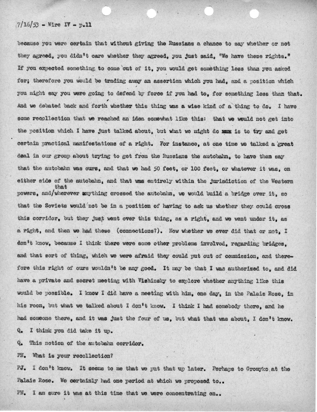 Transcript of Princeton Seminar Discussion, Wire IV