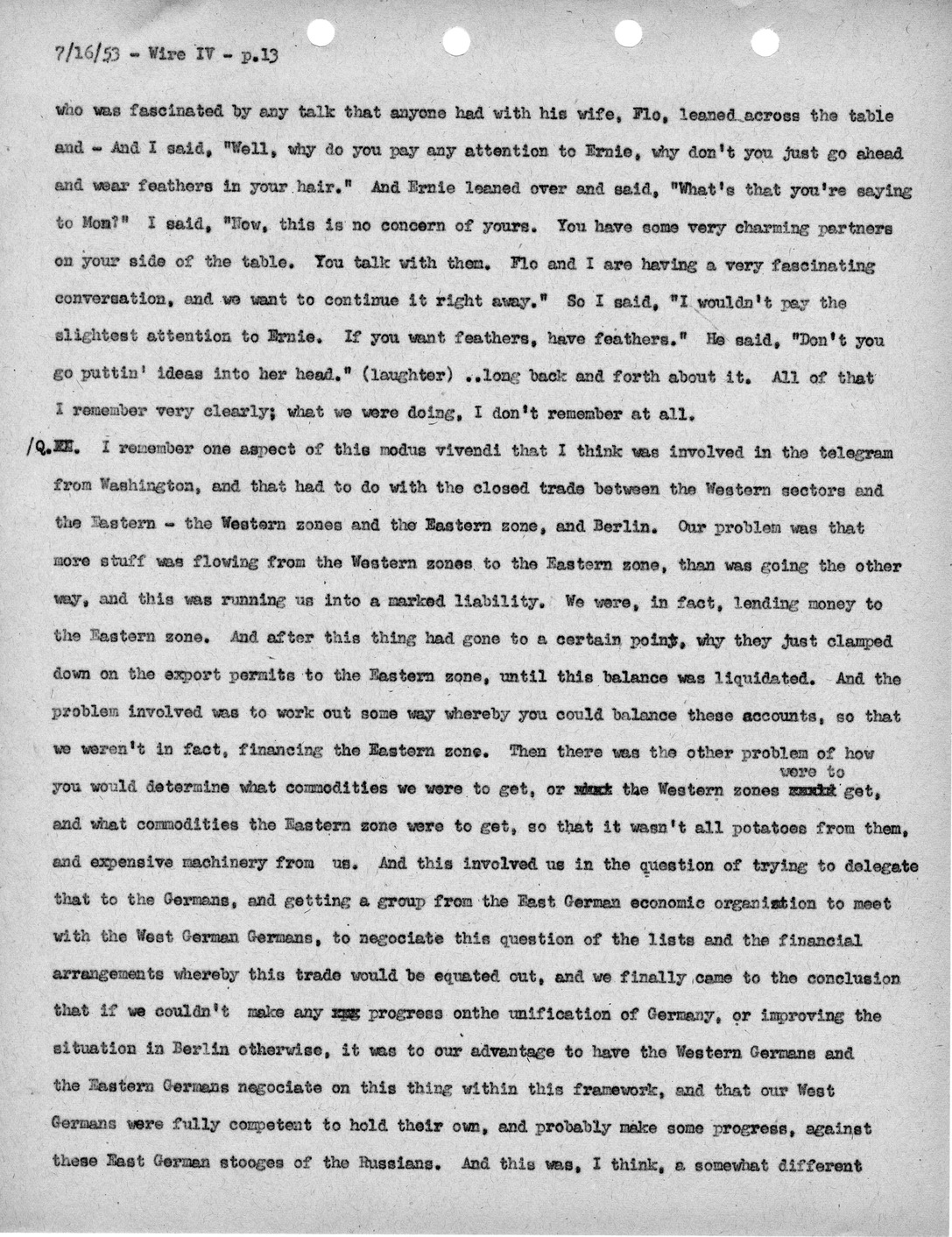 Transcript of Princeton Seminar Discussion, Wire IV