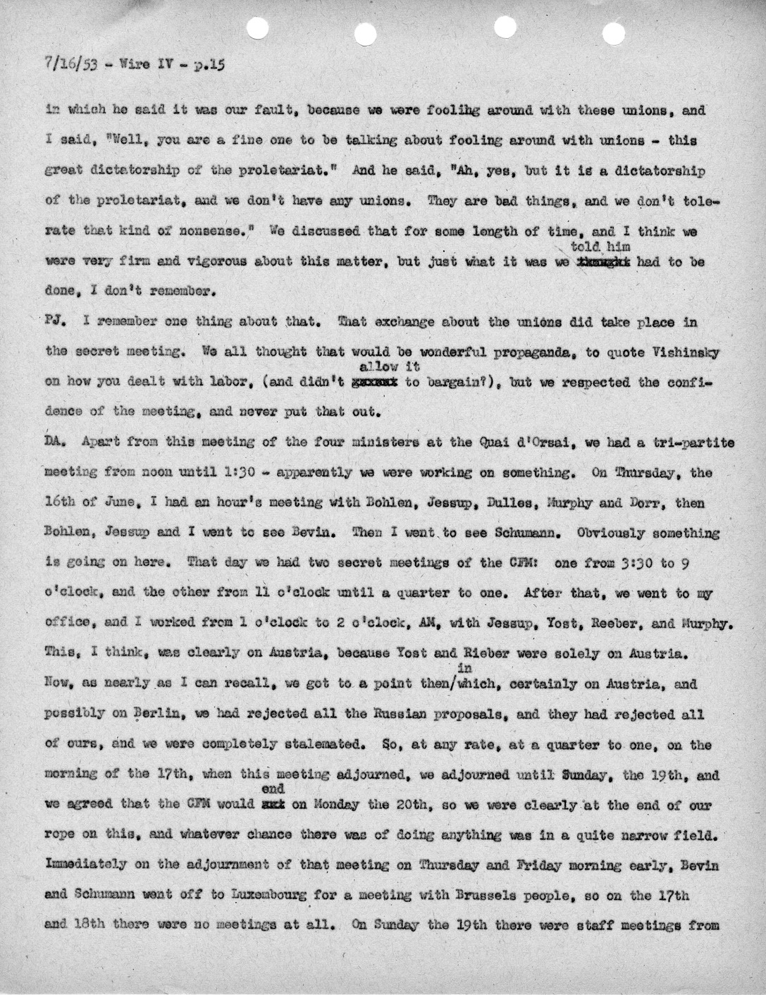 Transcript of Princeton Seminar Discussion, Wire IV