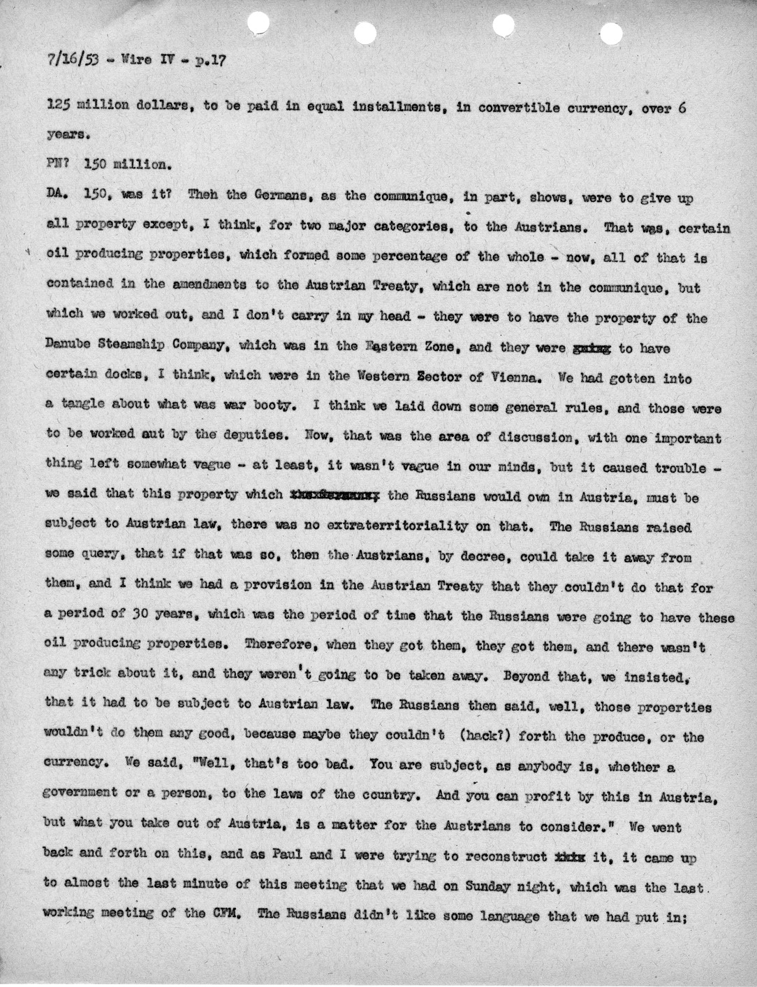 Transcript of Princeton Seminar Discussion, Wire IV