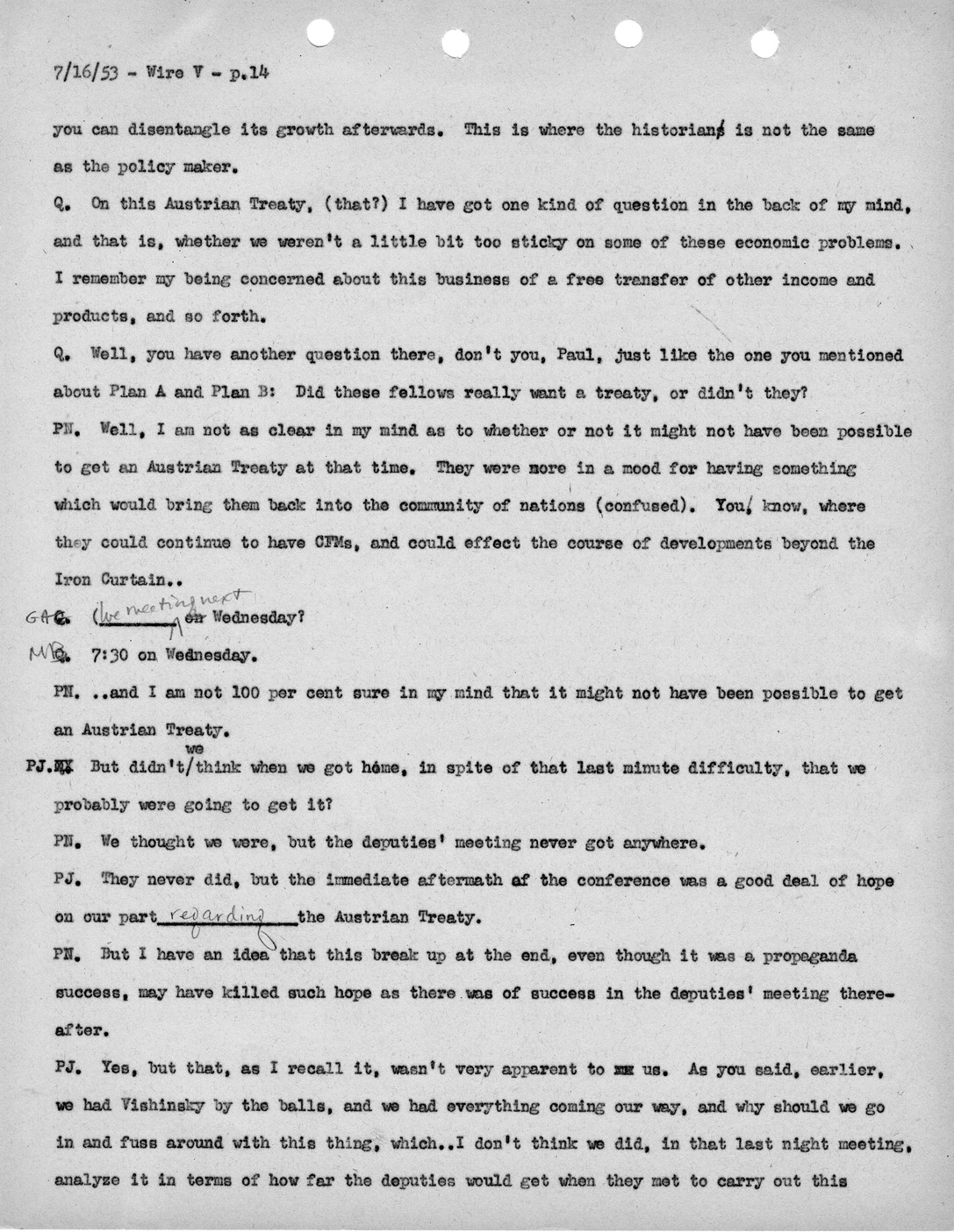 Transcript of Princeton Seminar Discussion, Wire V