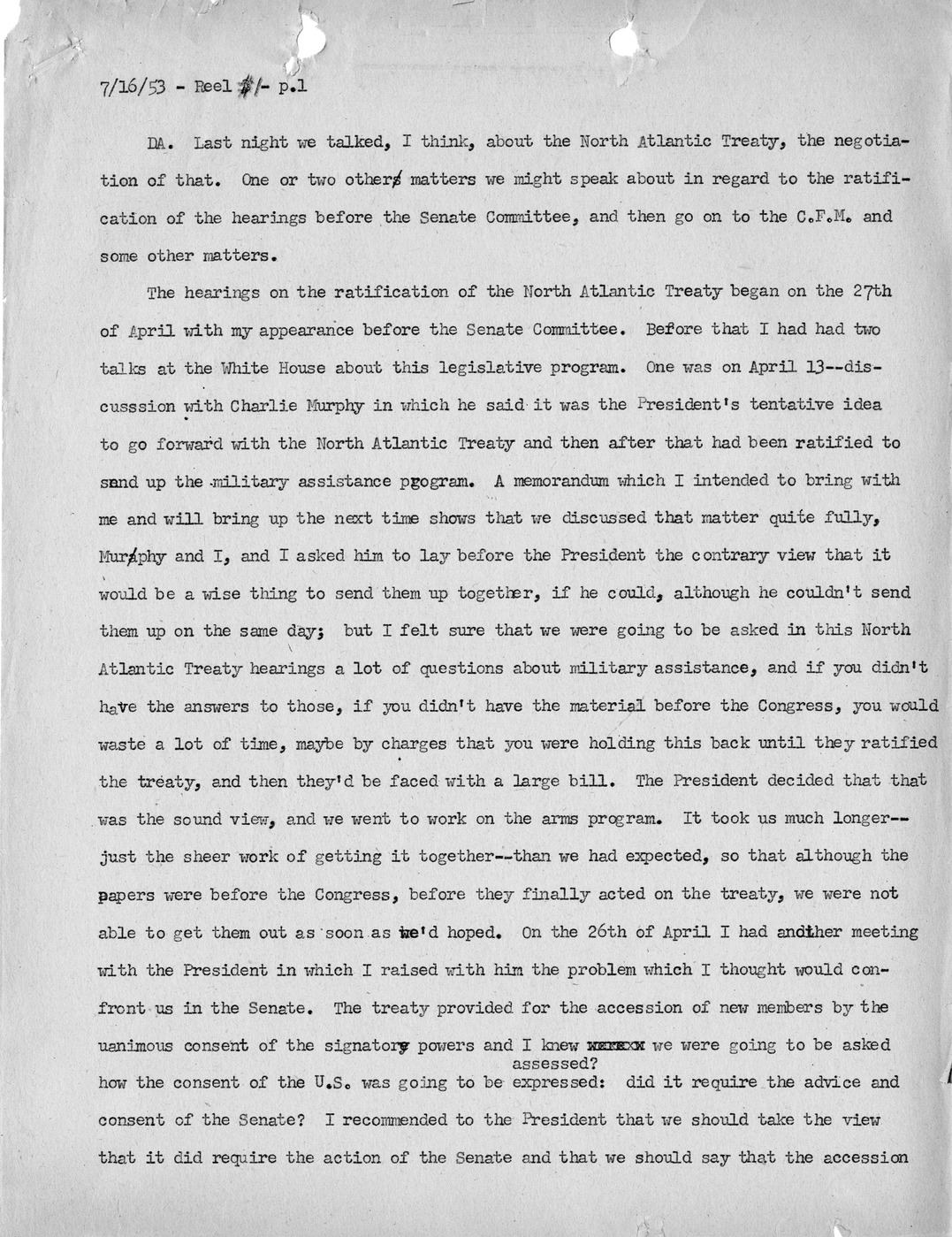 Transcript of Princeton Seminar Discussion, Reel 1 and Reel 2