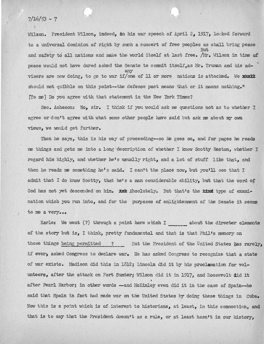 Transcript of Princeton Seminar Discussion, Reel 1 and Reel 2