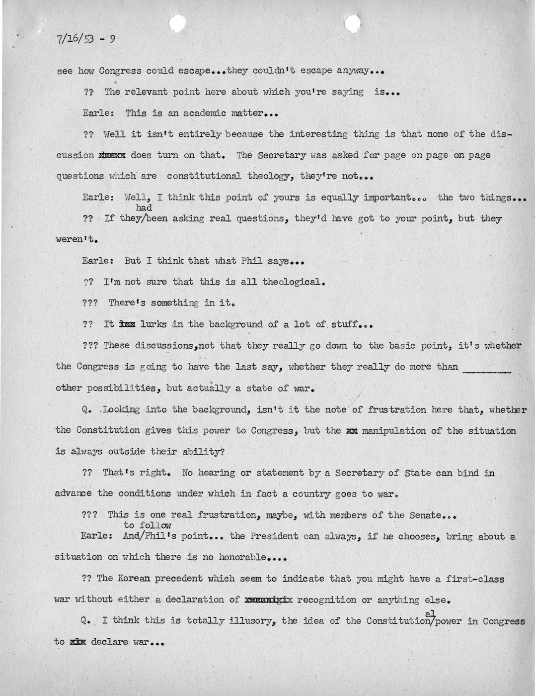 Transcript of Princeton Seminar Discussion, Reel 1 and Reel 2