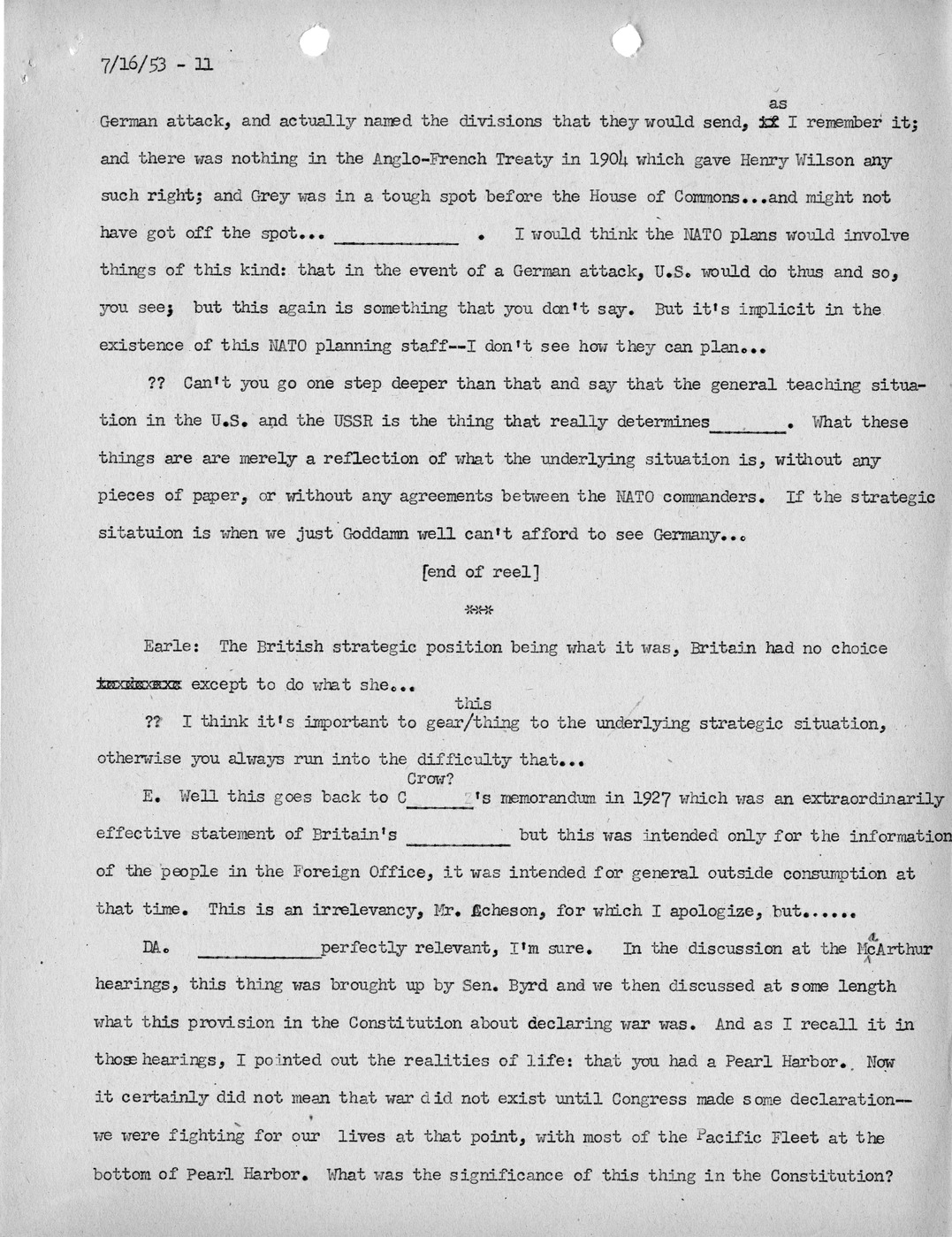 Transcript of Princeton Seminar Discussion, Reel 1 and Reel 2