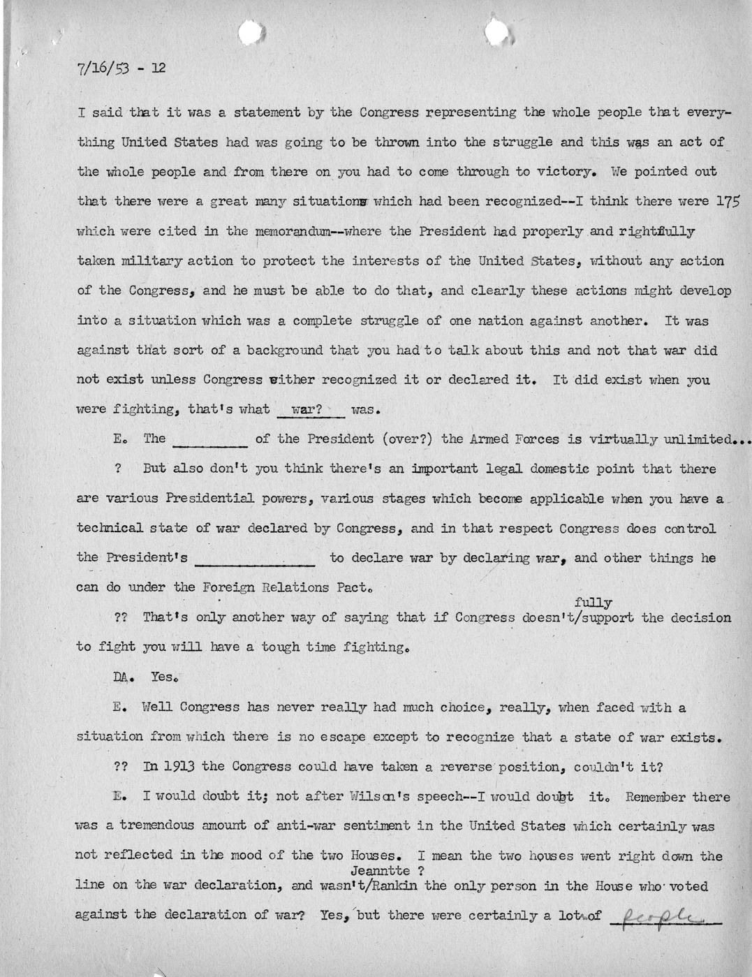 Transcript of Princeton Seminar Discussion, Reel 1 and Reel 2