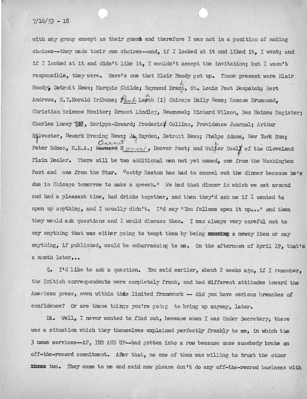 Transcript of Princeton Seminar Discussion, Reel 1 and Reel 2