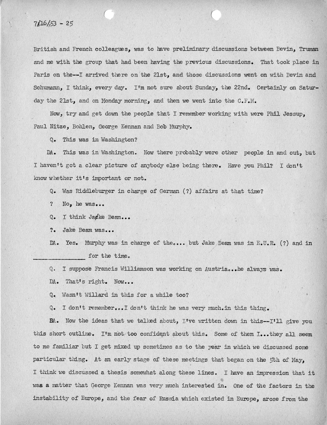 Transcript of Princeton Seminar Discussion, Reel 1 and Reel 2