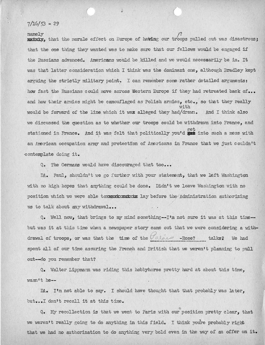 Transcript of Princeton Seminar Discussion, Reel 1 and Reel 2