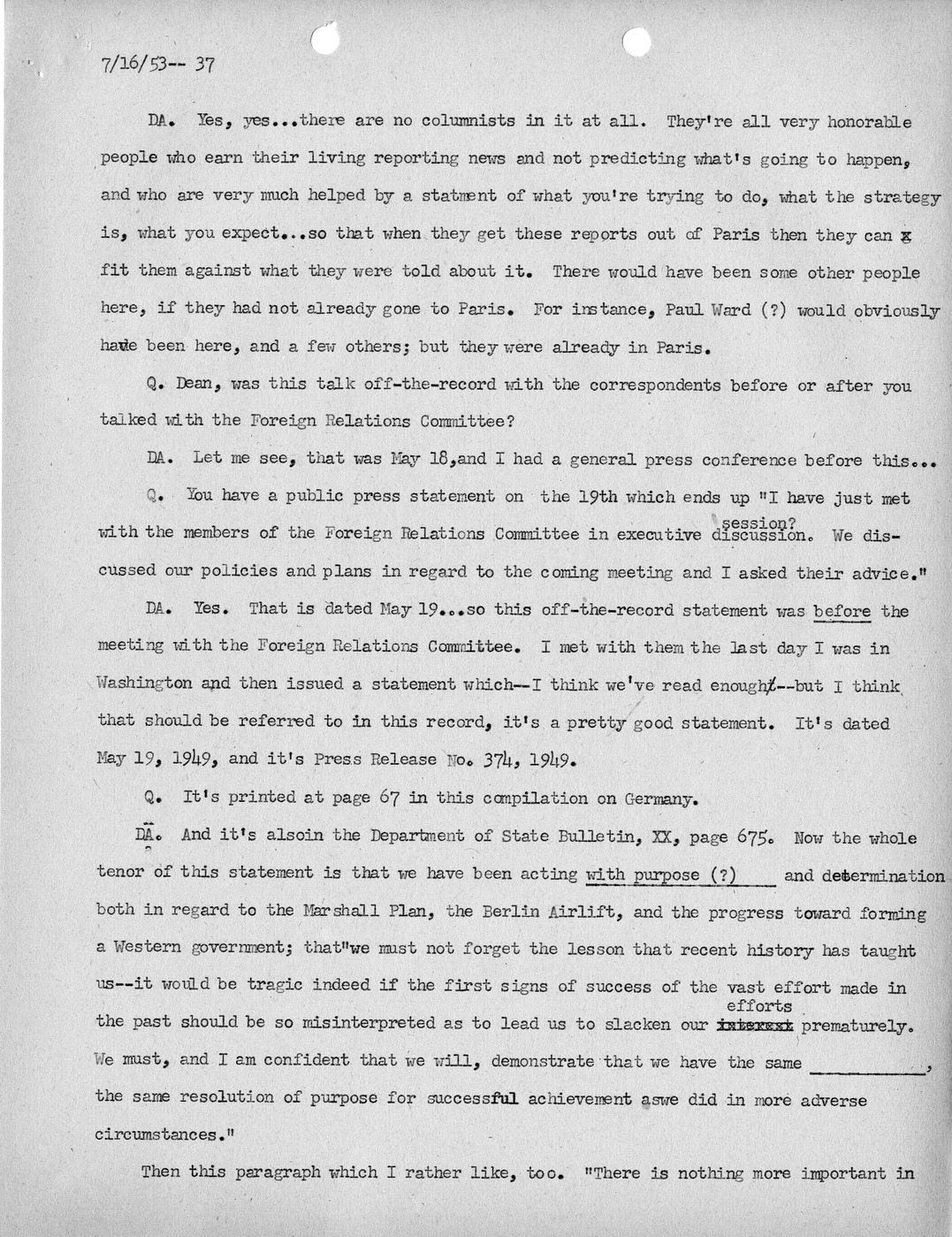 Transcript of Princeton Seminar Discussion, Reel 1 and Reel 2