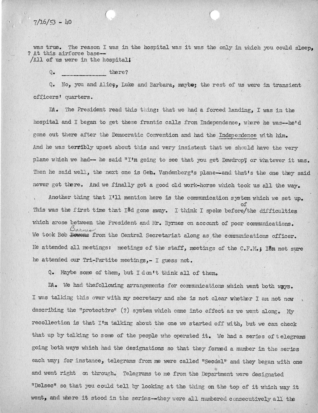 Transcript of Princeton Seminar Discussion, Reel 1 and Reel 2