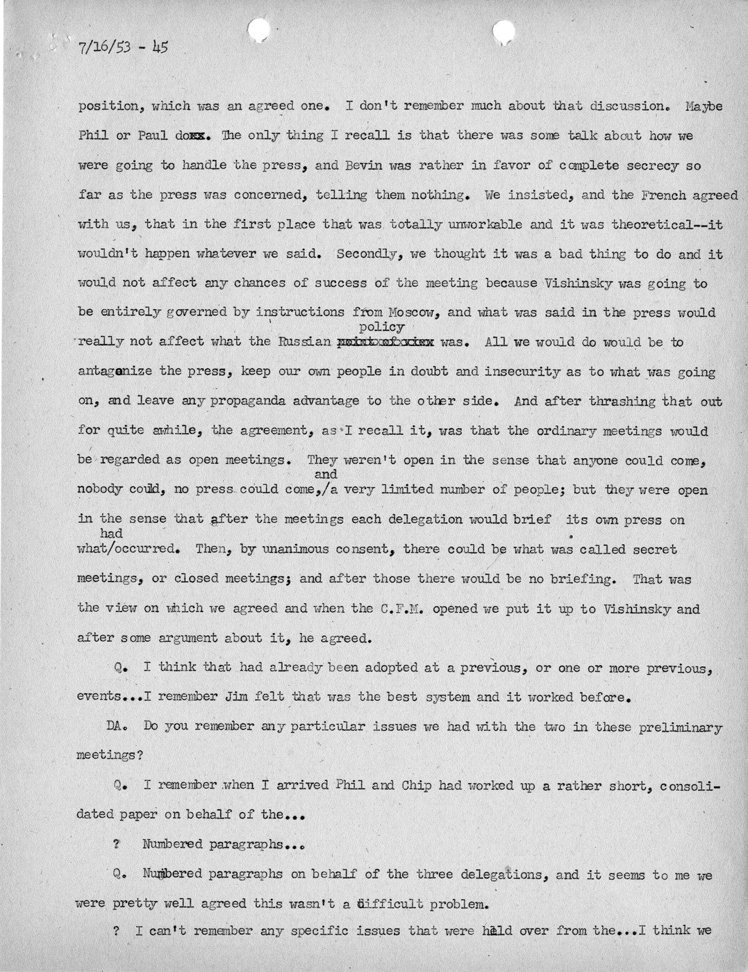 Transcript of Princeton Seminar Discussion, Reel 1 and Reel 2