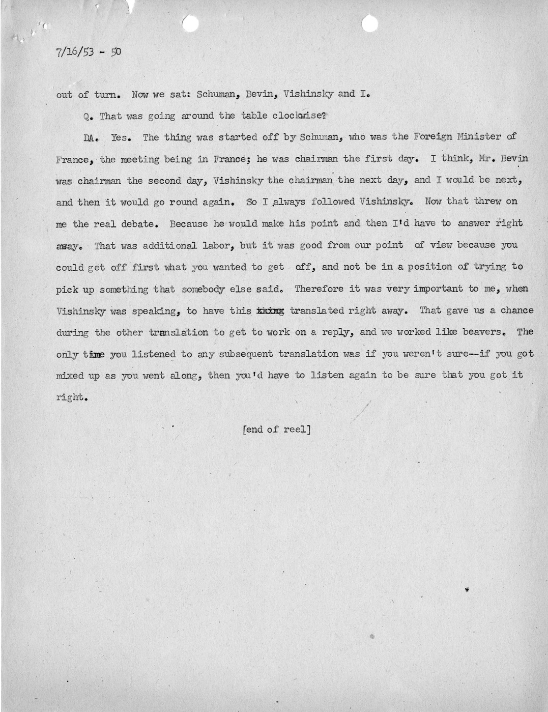 Transcript of Princeton Seminar Discussion, Reel 1 and Reel 2